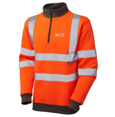Leo 1/4 Zip Sweatshirt Orange C/W Star Scaffolding